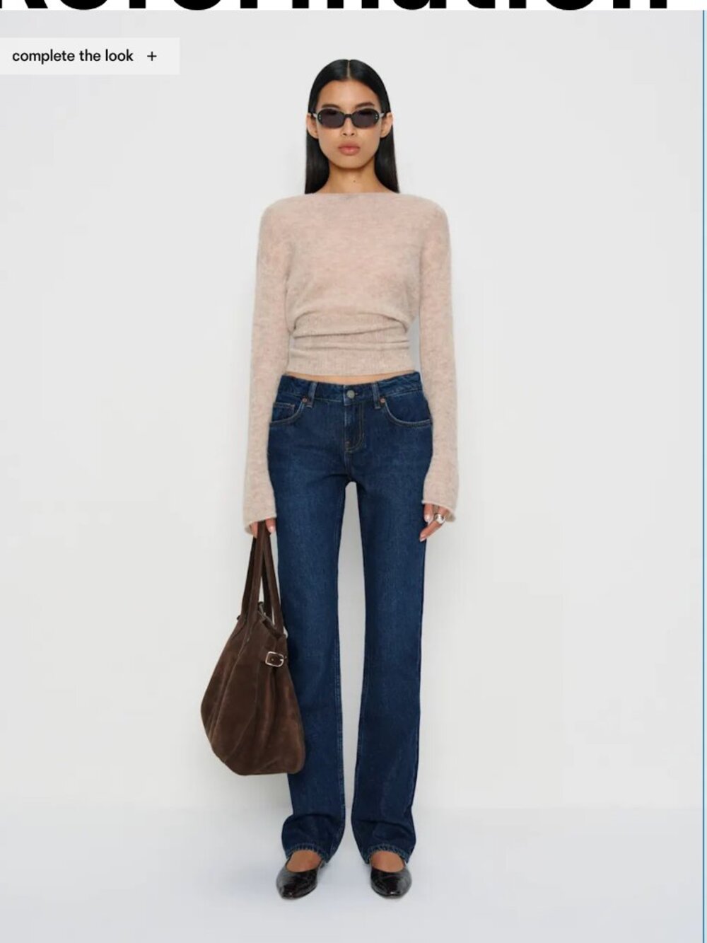 Reformation Jade Low Rise Slim Leg Jeans Blue - Size 28